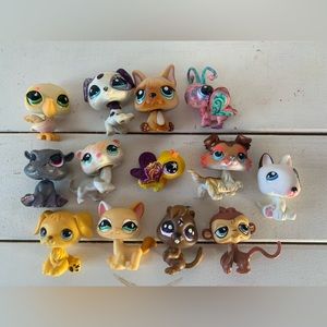 Authentic Littlest Pet Shop BLEMISHED DAMAGED LOT OF 13 Ferret Dogs Cat